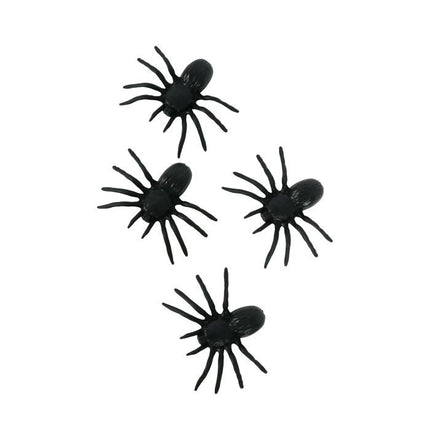 Halloween Spinnen Set 10cm 4 delig van Fiestas Guirca koop je bij Partywinkel