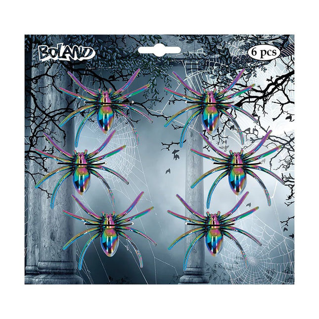 Halloween Spinnenweb Met Spin 5,5cm 6st van Boland koop je bij Partywinkel