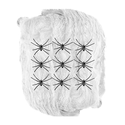 Halloween Spinnenweb Met Spinnen 10 delig van Widmann koop je bij Partywinkel