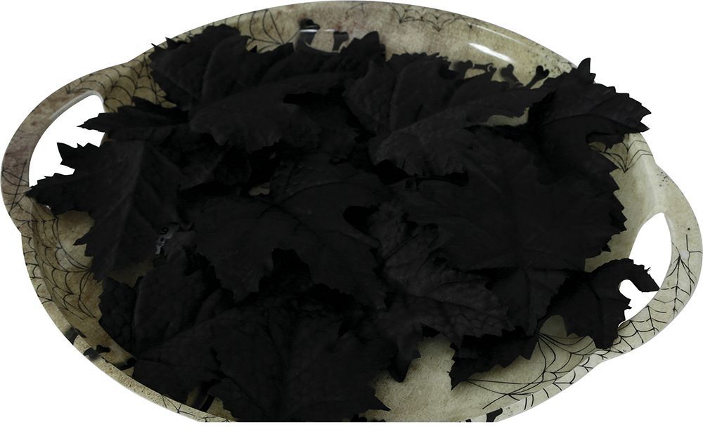 Halloween Tafeldecoratie Zwart Pompoen Bladeren 10cm 24st van Fiestas Guirca koop je bij Partywinkel