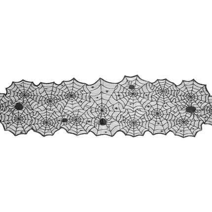 Halloween Tafelloper Spinnenweb 1,85m van Partydeco koop je bij Partywinkel