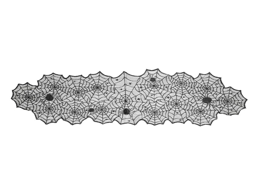 Halloween Tafelloper Spinnenweb 1,85m van Partydeco koop je bij Partywinkel