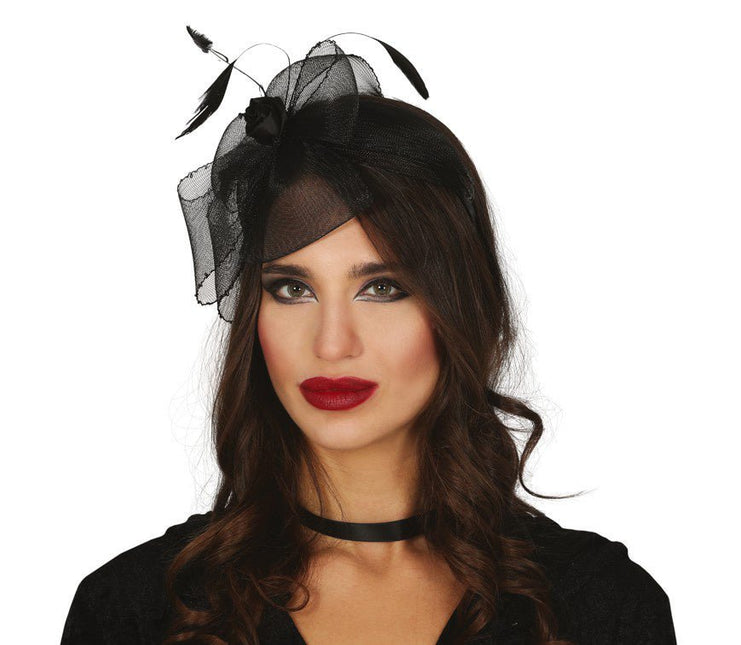 Halloween Tiara Bloemen Zwart van Fiestas Guirca koop je bij Partywinkel