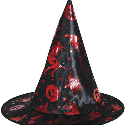 Halloween Verkleedset Zwart Rood Meisje Heks 2 delig van Fiestas Guirca koop je bij Partywinkel
