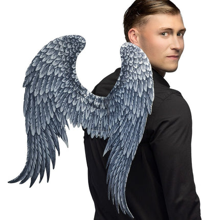 Halloween Vleugels Grijs Engel van Boland koop je bij Partywinkel