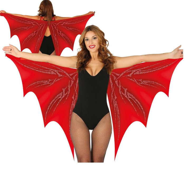 Halloween Vleugels Rood 1,7m van Fiestas Guirca koop je bij Partywinkel