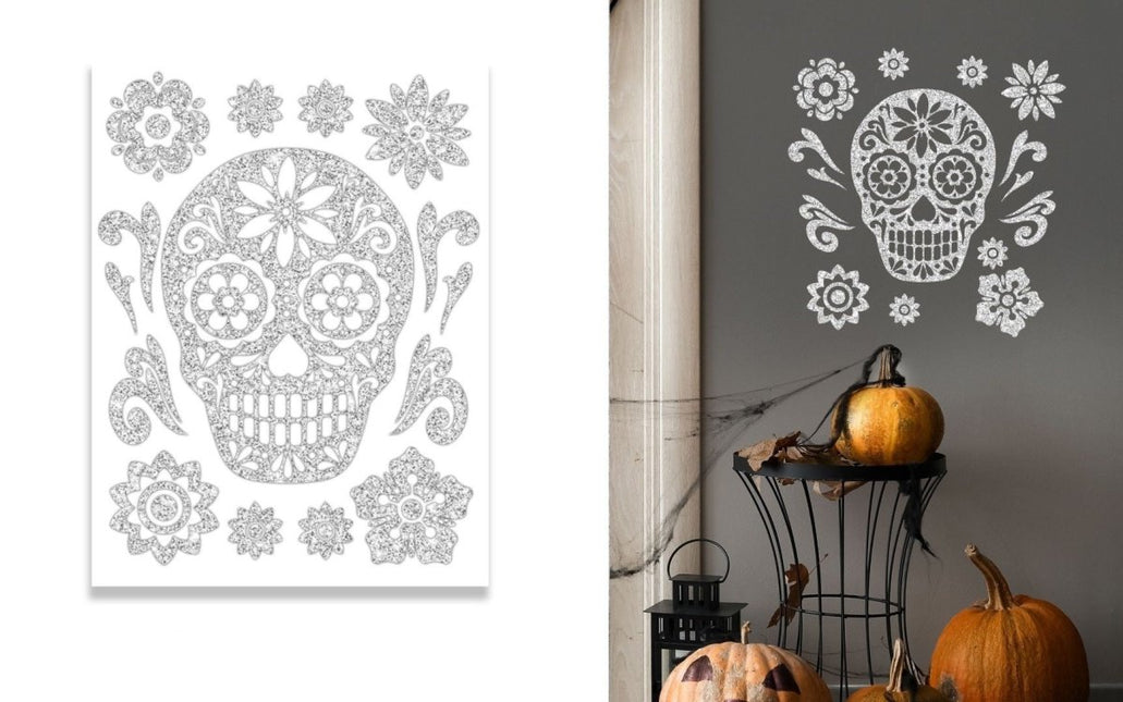 Halloween Muursticker Sticker Schedel van Fiestas Guirca koop je bij Partywinkel