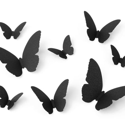 Wanddecoratie Zwart Vlinders 30st van Partydeco koop je bij Partywinkel
