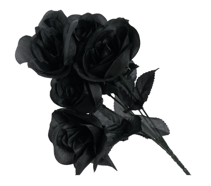 Halloween Zwarte Rozen Tak 35cm van Fiestas Guirca koop je bij Partywinkel