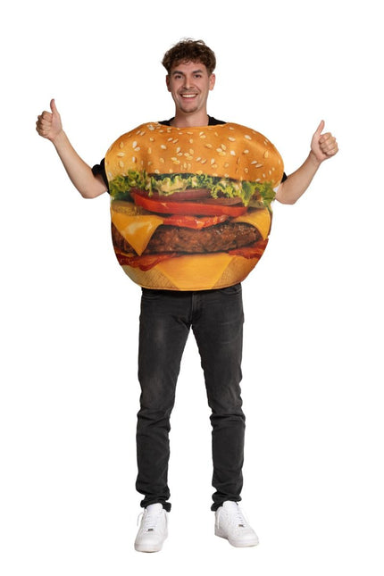 Hamburger - One Size van Partychimp koop je bij Partywinkel