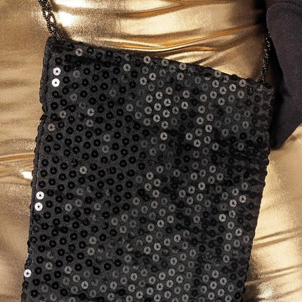 Zwarte Handtas Pailletten van Wilbers & Wilbers koop je bij Partywinkel