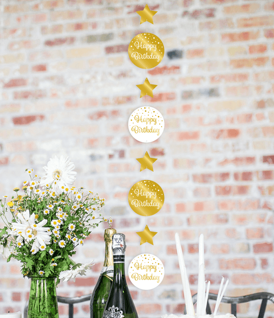 Hangdecoratie 25 Jaar Goud Wit 20,5cm van Paper Dreams koop je bij Partywinkel