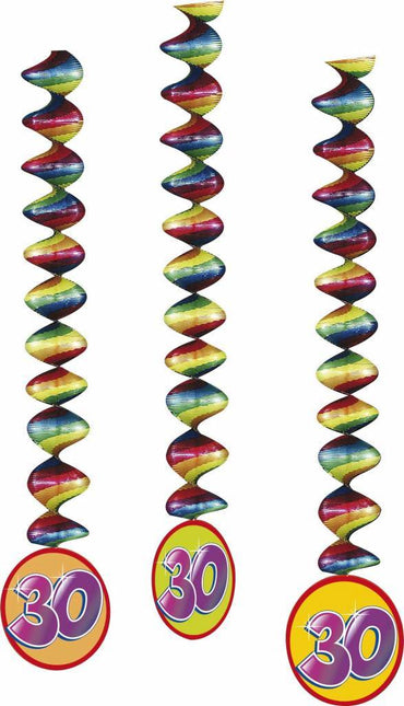 Hangdecoratie 30 Jaar Versiering 75cm 3st van Haza Witbaard koop je bij Partywinkel