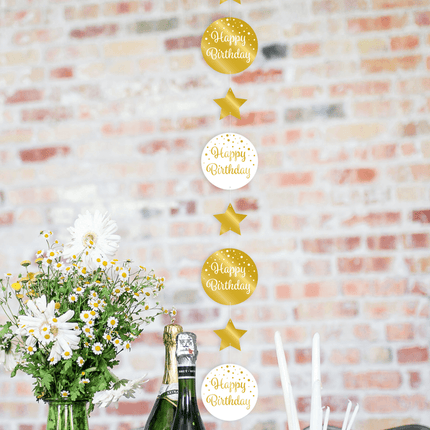 Hangdecoratie 40 Jaar Goud Wit 20,5cm van Paper Dreams koop je bij Partywinkel