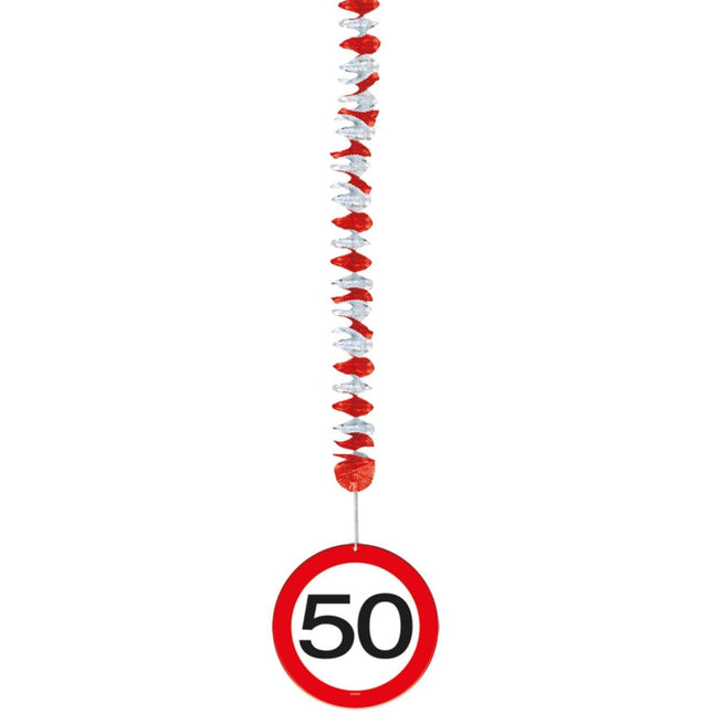 Hangdecoratie 50 Jaar Verkeersbord 75cm 3st van Folat koop je bij Partywinkel