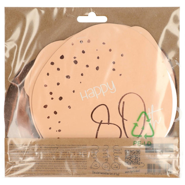 Hangdecoratie 80 Jaar Rose Goud 75cm 5st van Folat koop je bij Partywinkel