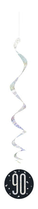 Hangdecoratie 90 Jaar Zwart 81cm 6st van Unique koop je bij Partywinkel