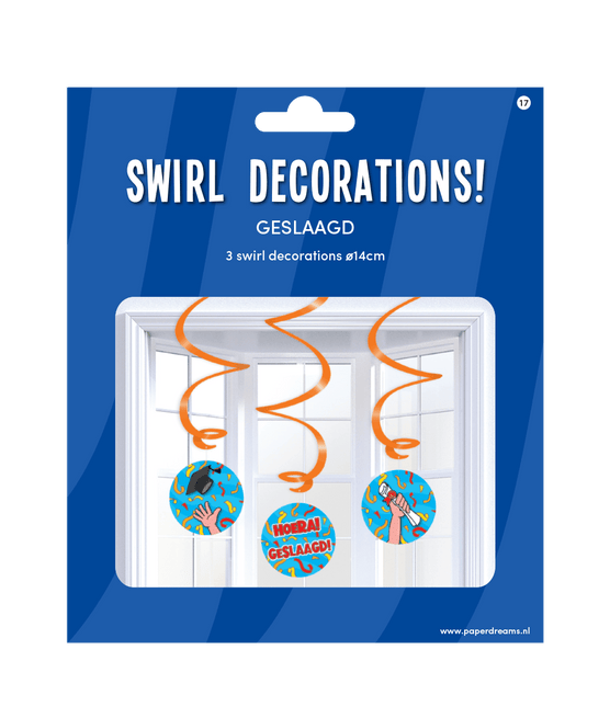 Hangdecoratie Geslaagd 14cm 3st van Paper Dreams koop je bij Partywinkel
