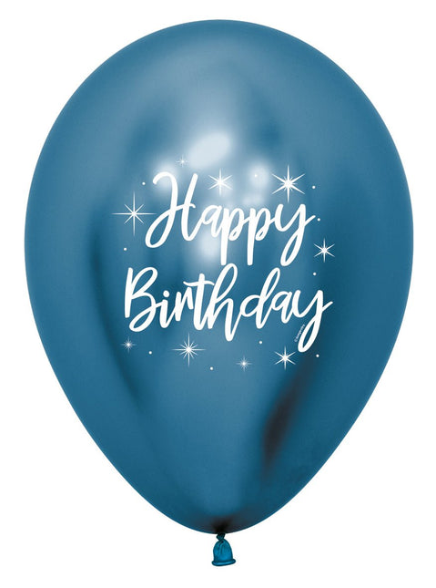 Happy Birthday Ballonnen Gekleurd 30cm 25st van Sempertex koop je bij Partywinkel