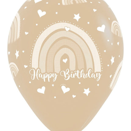 Happy Birthday Ballonnen Gekleurd Regenboog 30cm 12st van Sempertex koop je bij Partywinkel