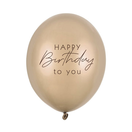 Happy Birthday Ballonnen Goud 30cm 50st van Partydeco koop je bij Partywinkel