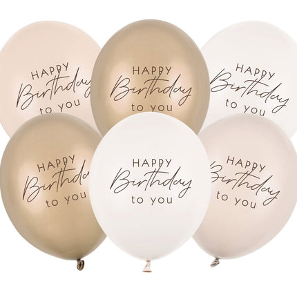 Happy Birthday Ballonnen Nude 30cm 6st van Partydeco koop je bij Partywinkel