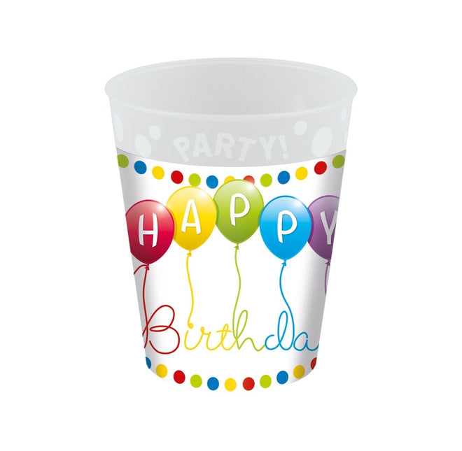 Happy Birthday Beker 250ml 4st van Procos koop je bij Partywinkel