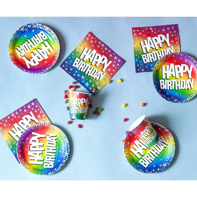 Happy Birthday Bekers Papier 210ml 10st van Boland koop je bij Partywinkel