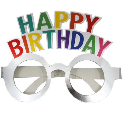 Happy Birthday Bril Gekleurd 4st van Procos koop je bij Partywinkel