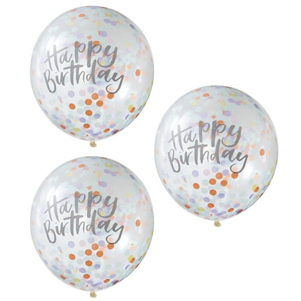 Happy Birthday Confetti Ballonnen 30cm 5st van Ginger Ray koop je bij Partywinkel