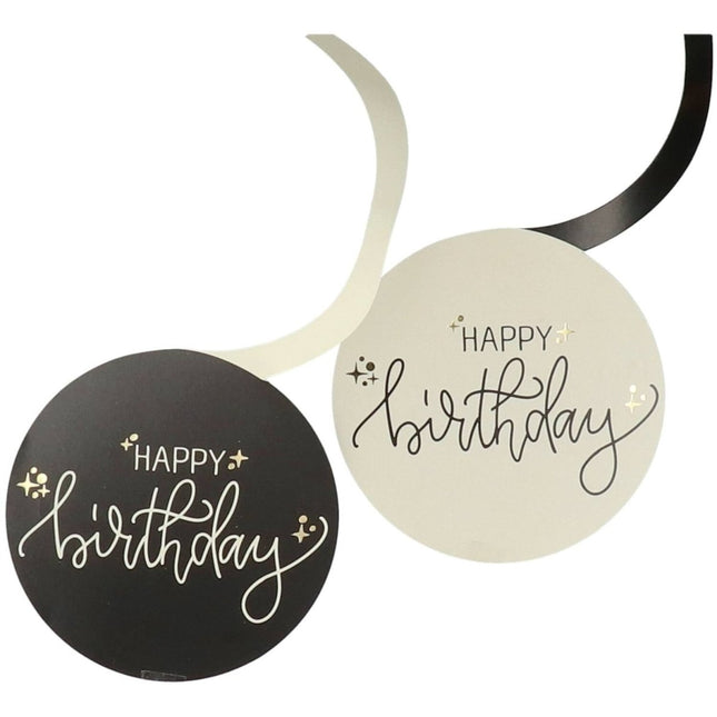 Happy Birthday Hangdecoratie Zwart 6st van Folat koop je bij Partywinkel