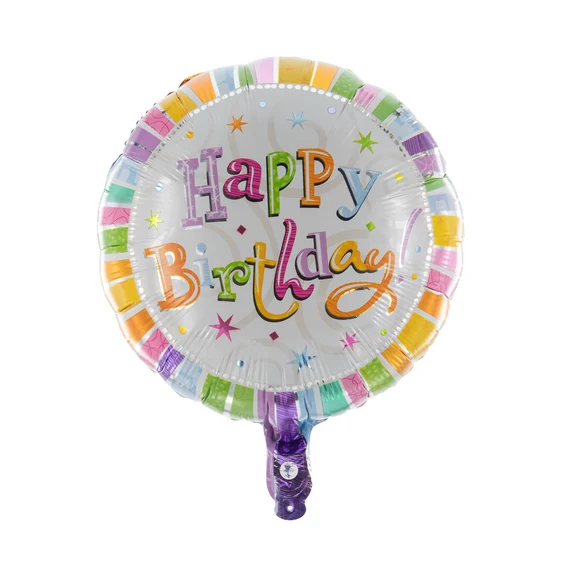 Happy Birthday Helium Ballon Gekleurd Sterren Leeg 45cm van VDV Benefit koop je bij Partywinkel
