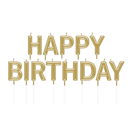 Happy Birthday Kaarsen Goud 2,5cm van Paper Dreams koop je bij Partywinkel
