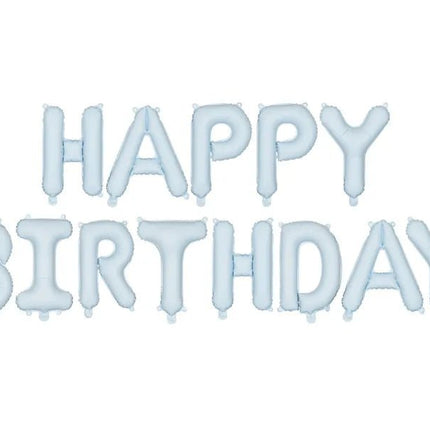Happy Birthday Letter Ballon Blauw 3,4m van Partydeco koop je bij Partywinkel