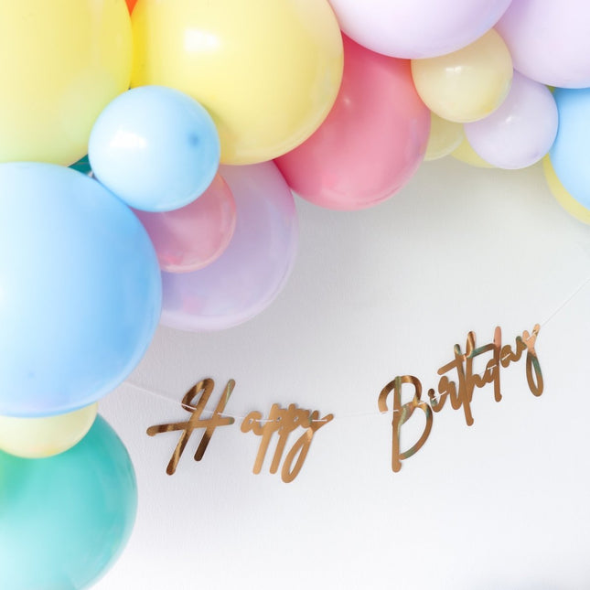 Happy Birthday Letterslinger Brons 1m van Folat koop je bij Partywinkel