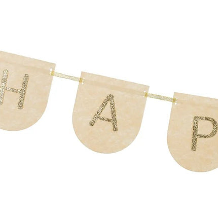 Happy Birthday Letterslinger Goud Roze 3m van Partydeco koop je bij Partywinkel
