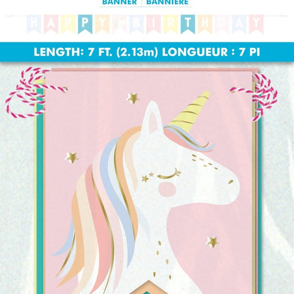Happy Birthday Letterslinger Unicorn 2,13m van Unique koop je bij Partywinkel