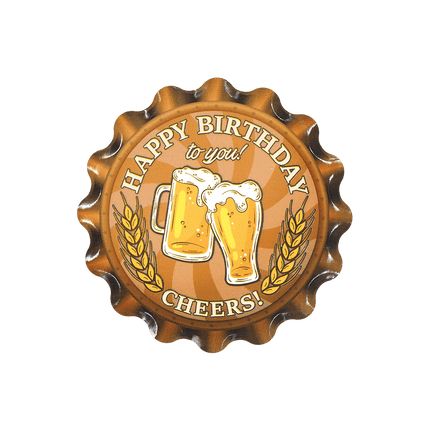 Happy Birthday Onderzetters Oranje 11cm van Paper Dreams koop je bij Partywinkel