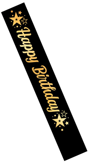 Happy Birthday Sjerp Zwart Goud van Fiestas Guirca koop je bij Partywinkel