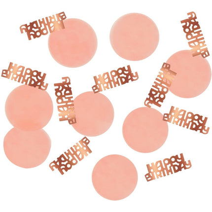 Happy Birthday Tafelconfetti Roze 2,4cm 25gr van Folat koop je bij Partywinkel