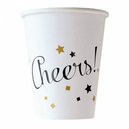 Happy New Year Bekers Cheers Karton 250ml 8st van Riethmueller koop je bij Partywinkel