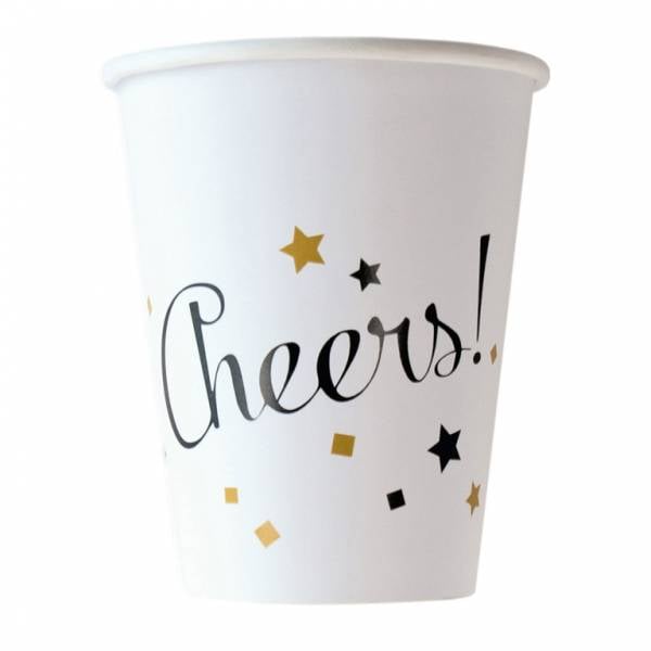 Happy New Year Bekers Cheers Karton 250ml 8st van Riethmueller koop je bij Partywinkel