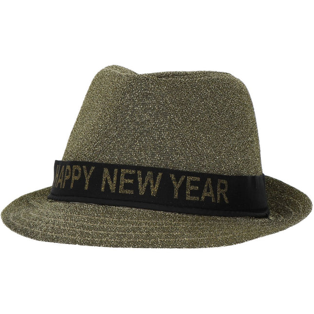 Happy New Year Hoed Goud 59cm van Folat koop je bij Partywinkel