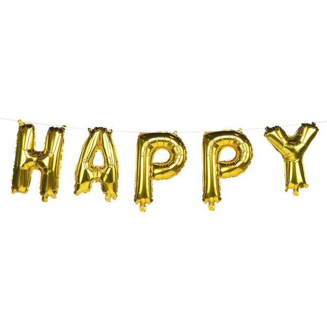 Happy New Year Letterslinger Folie Ballonnen 8m van Boland koop je bij Partywinkel