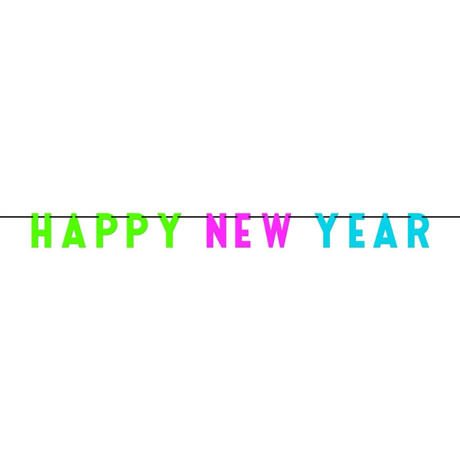 Happy New Year Letterslinger Neon 2,74m van Riethmueller koop je bij Partywinkel