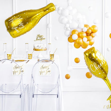 Happy New Year Servetten Wit 33cm 20st van Partydeco koop je bij Partywinkel