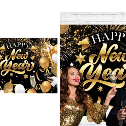 Happy New Year Wanddecoratie 2,2m van Fiestas Guirca koop je bij Partywinkel