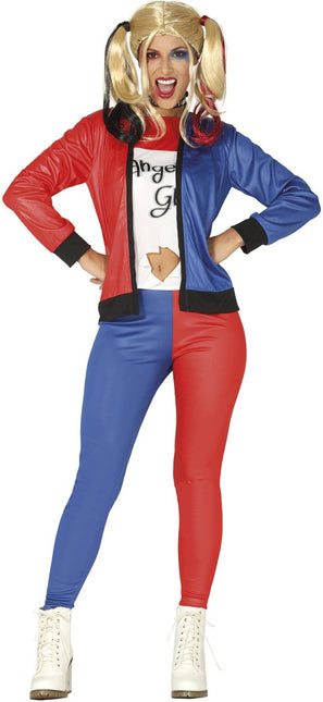 Harley Quinn Kostuum Rood Blauw Dames van Fiestas Guirca koop je bij Partywinkel