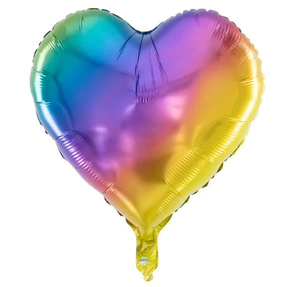 Hart Helium Ballon Regenboog Leeg 45cm van VDV Benefit koop je bij Partywinkel