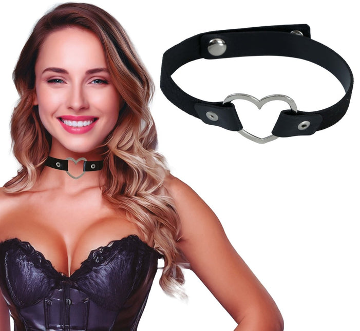 Hart Ketting Zwart Zilver van Fiestas Guirca koop je bij Partywinkel